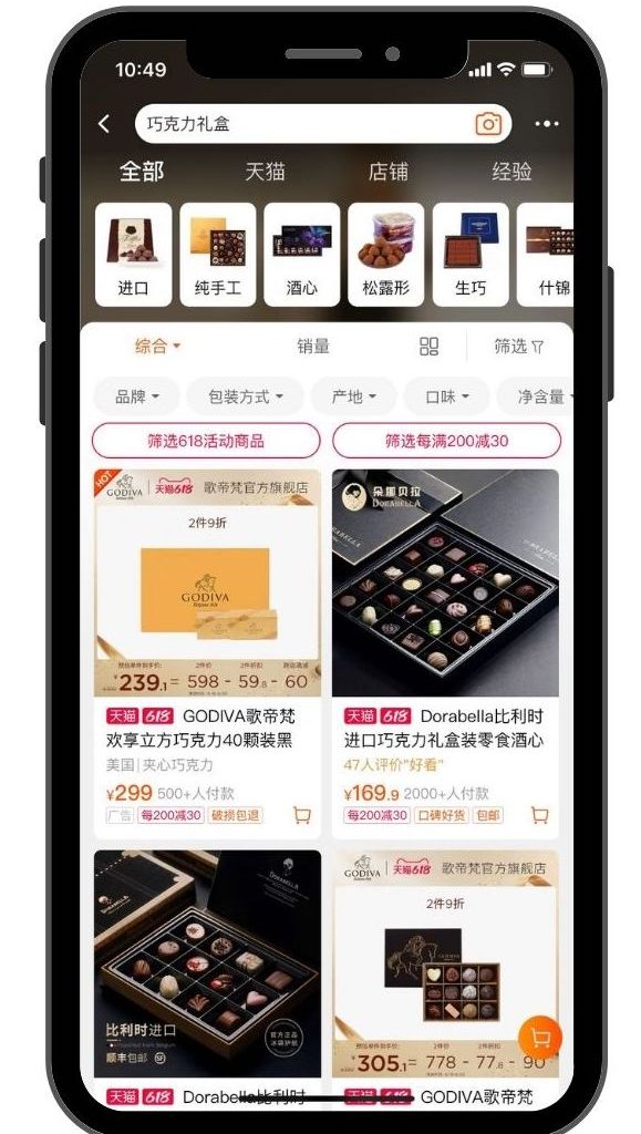 cioccolato in cina